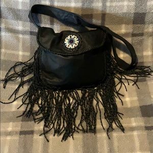 Fringed leather Scully handbag.